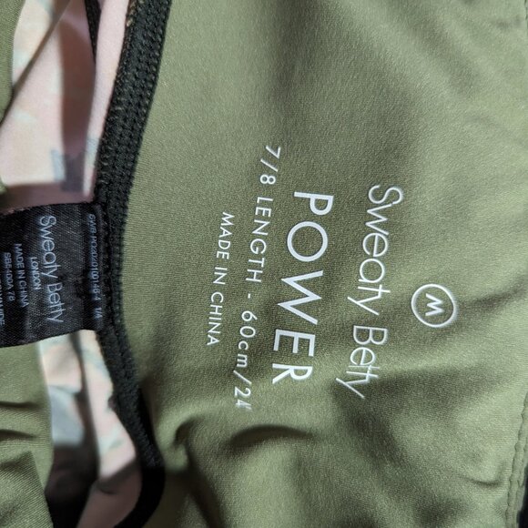 Sweaty Betty The Power 7/8 Leggings Pink Green Women's M Side Pocket, 24” Inseam - Picture 4 of 6